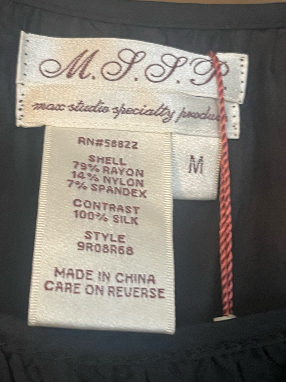 NWT-MSSP Max Studio, black bombshell cocktail dress with silk contrast. Size med - Picture 8 of 14